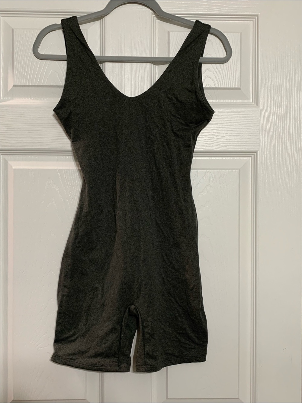 Black Women's Scoop Neck Shapewear Romper Charcoal Gray - Never Worn